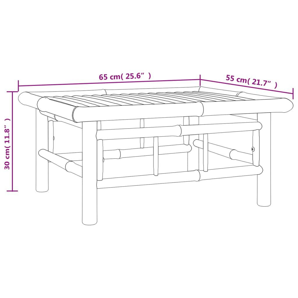 Patio Table 25.6″X21.7″X11.8″ Bamboo