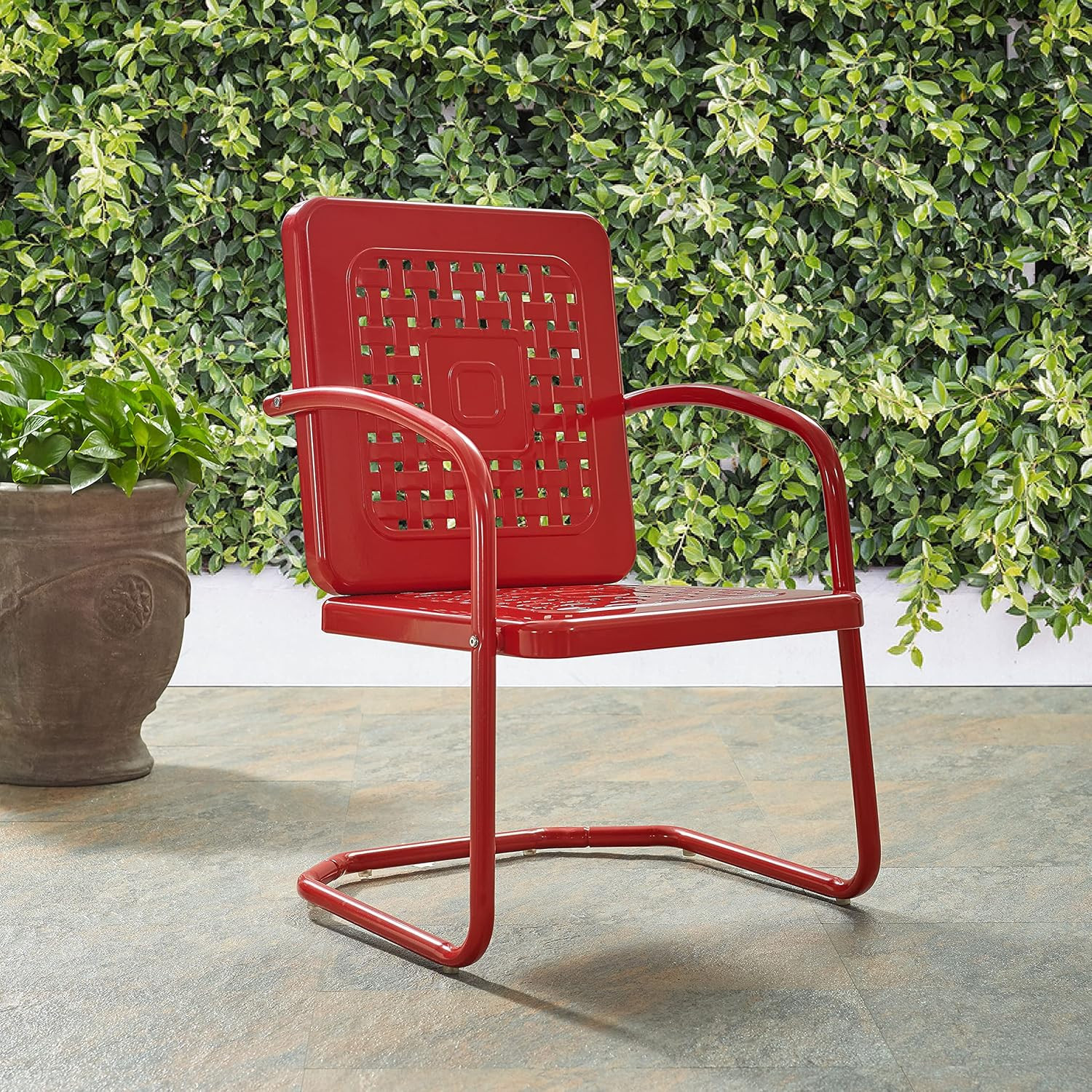 Bates 2-Piece Outdoor Chair Set, Retro Metal Patio Chairs for Dining, Porch, Dec