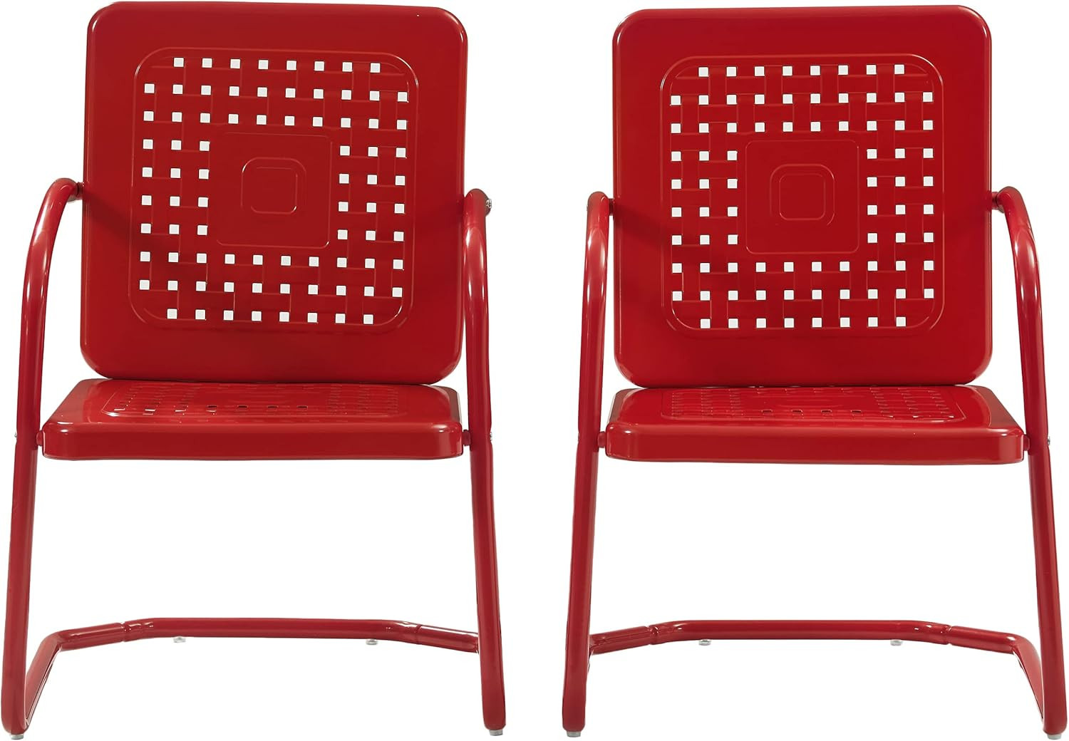 Bates 2-Piece Outdoor Chair Set, Retro Metal Patio Chairs for Dining, Porch, Dec