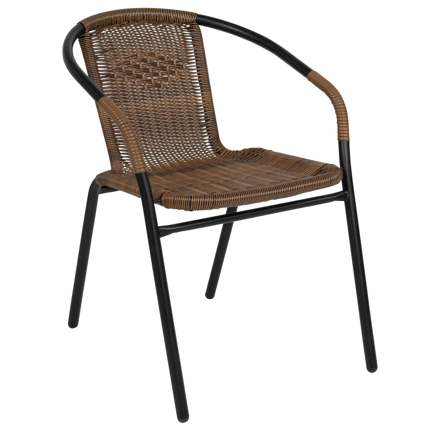 5-Piece Square Indoor/Outdoor Patio Table And Rattan Chairs Set – 28 W X 28 D X