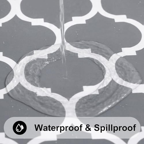 Square Table Cloth, Waterproof Vinyl Tablecloths 54″ x 54″ (Square) 1 Grey