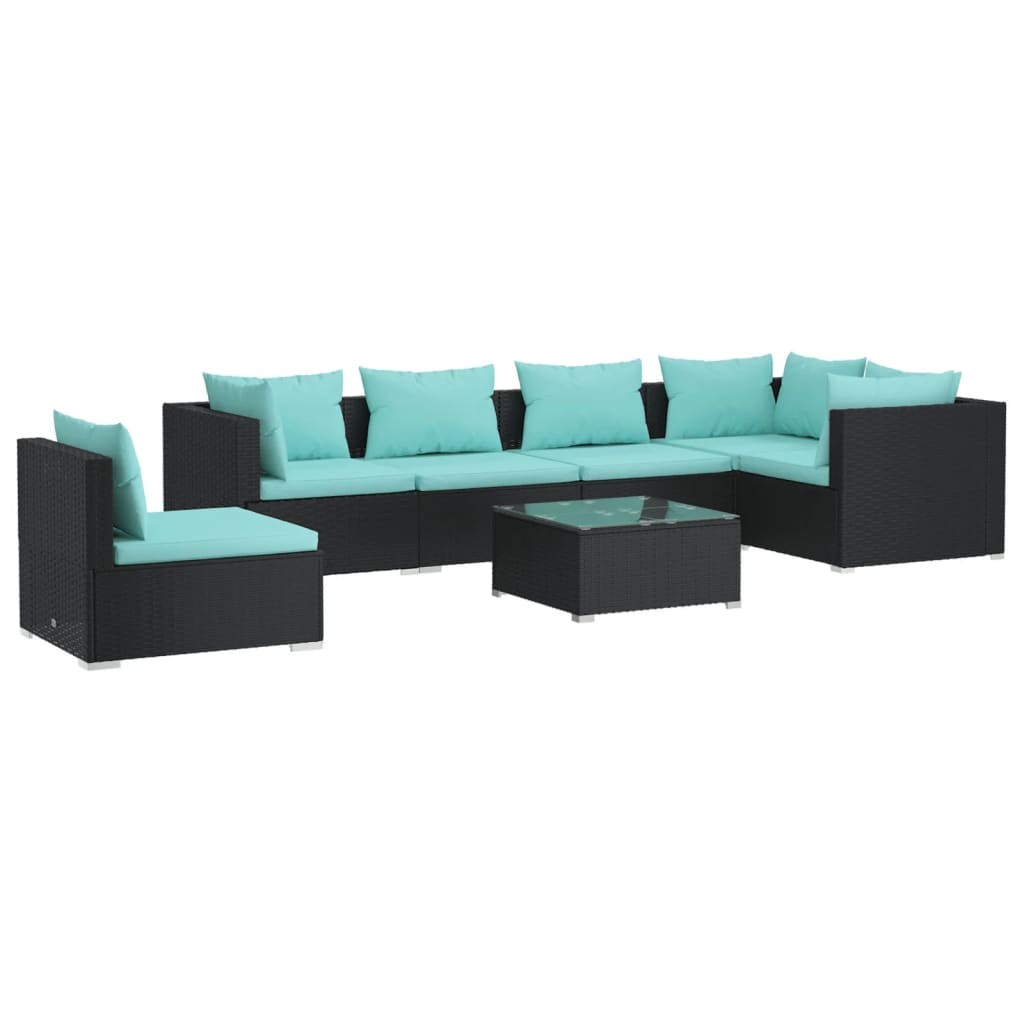 Patio Lounge Set Outdoor Sectional Sofa Set Table Garden Poly Rattan vidaXL