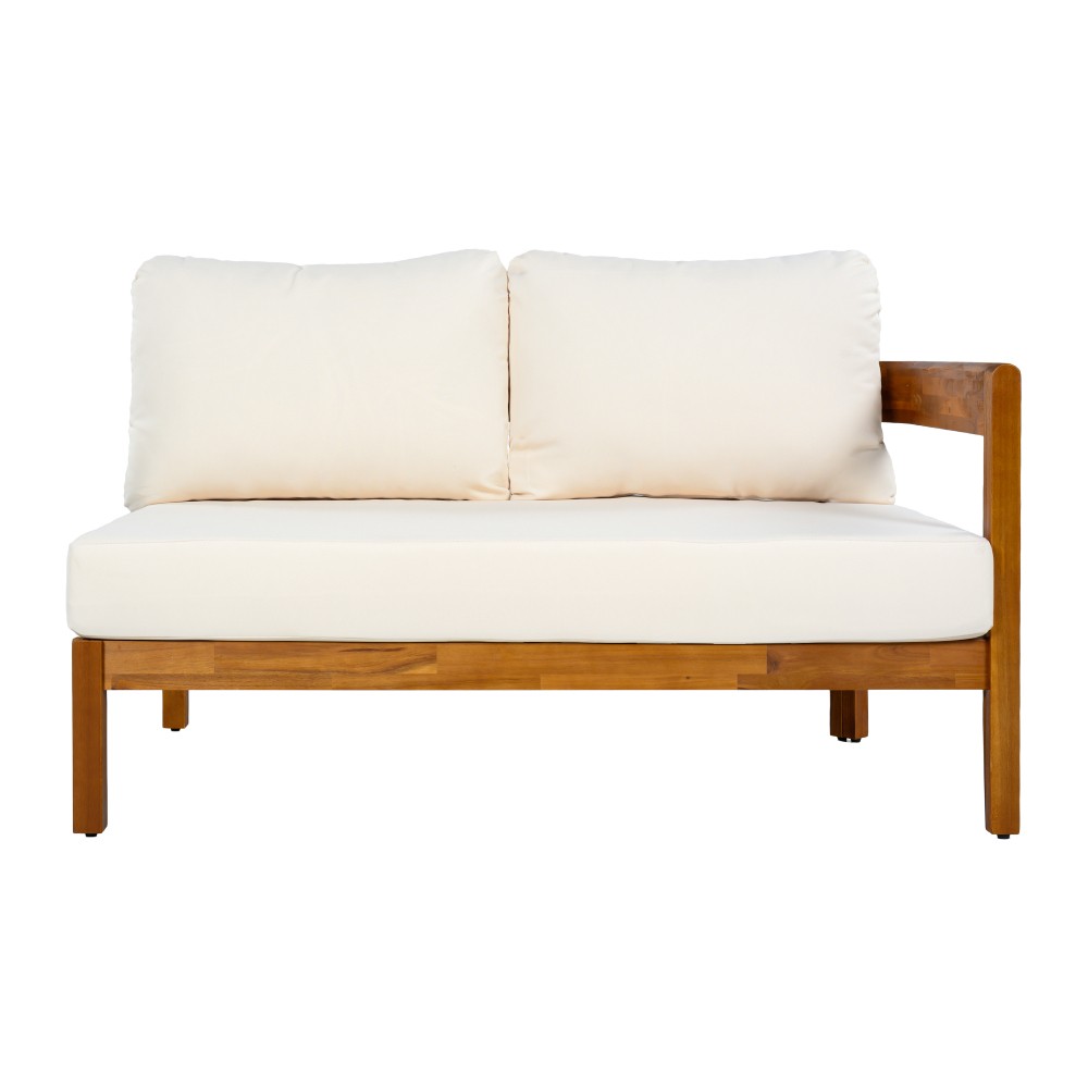 White Outdoor L-Shaped Patio Sofa Set with Cushions