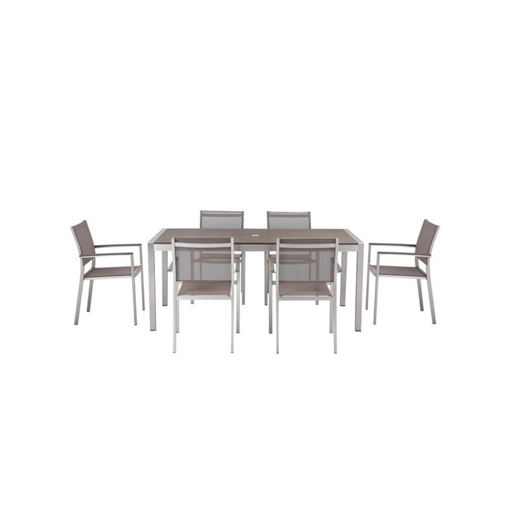 Pangea Home Chester 17-piece Modern Aluminum Patio Sofa Set in Gray