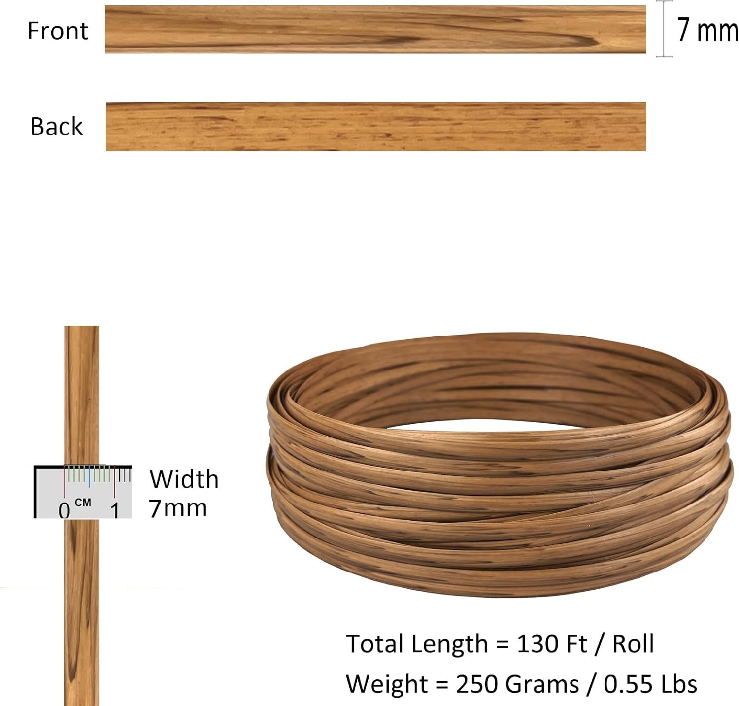 130 Ft Plastic Wicker Repair Supplies, Wicker Repair Kit, Synthetic Rattan Ma…