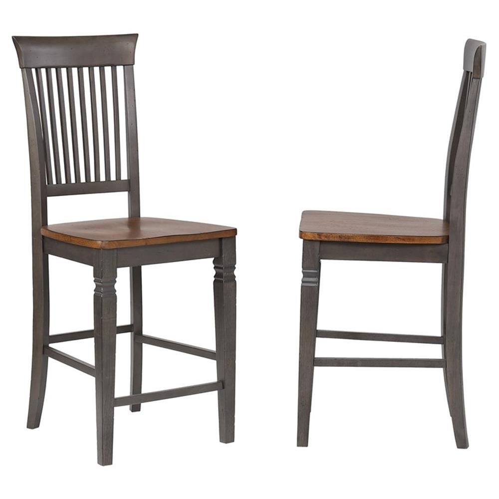 Dakota 9PC Extendable 42-54-in Pub Dining Storage Table Set in Brown & Gray Wood