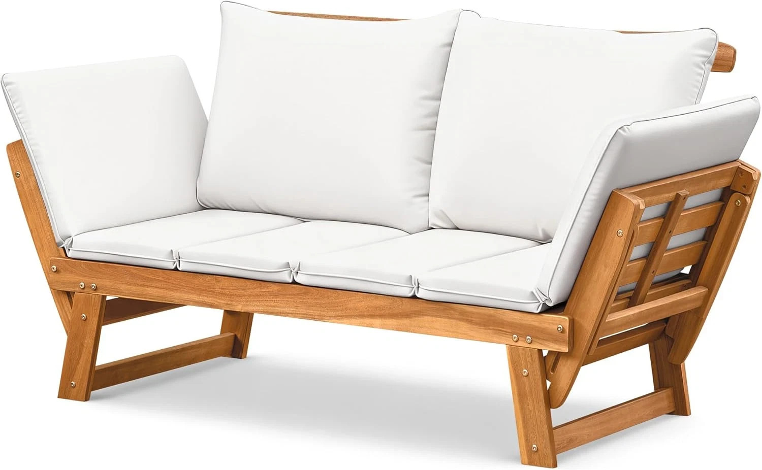 Adjustable Acacia Wood Outdoor Couch Soft Cushions Sofa Jardin Madera Exterior