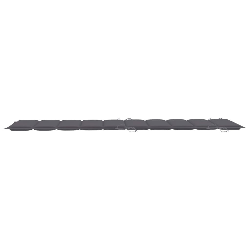 Sun Lounger Anthracite Solid Acacia Wood, Fabric (100% Polyester)