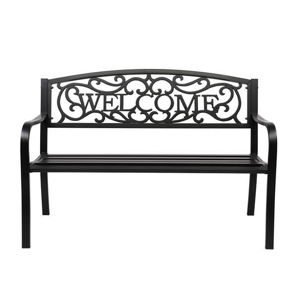 Metal Garden Bench Patio Bench Outdoor Porch Park Bench Cast Iron / Aluminum