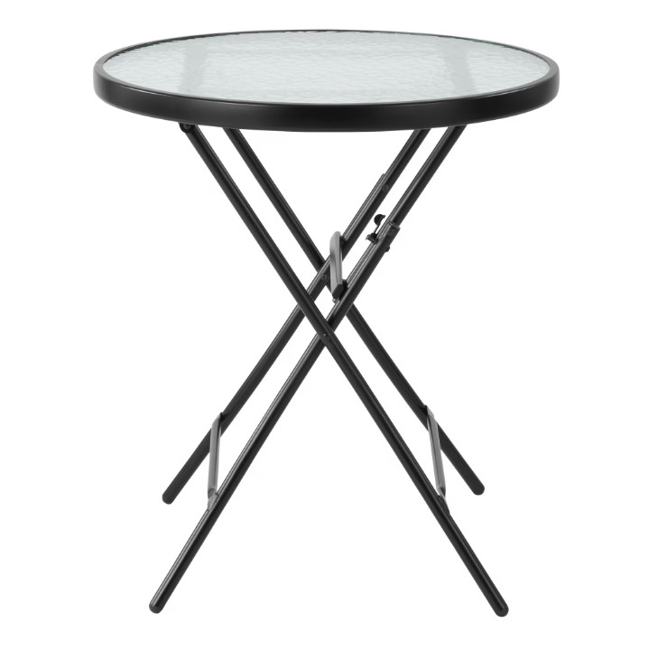 Mainstays 3 Piece Bistro Set – Albany Lane Folding Chairs & Glass Top Table