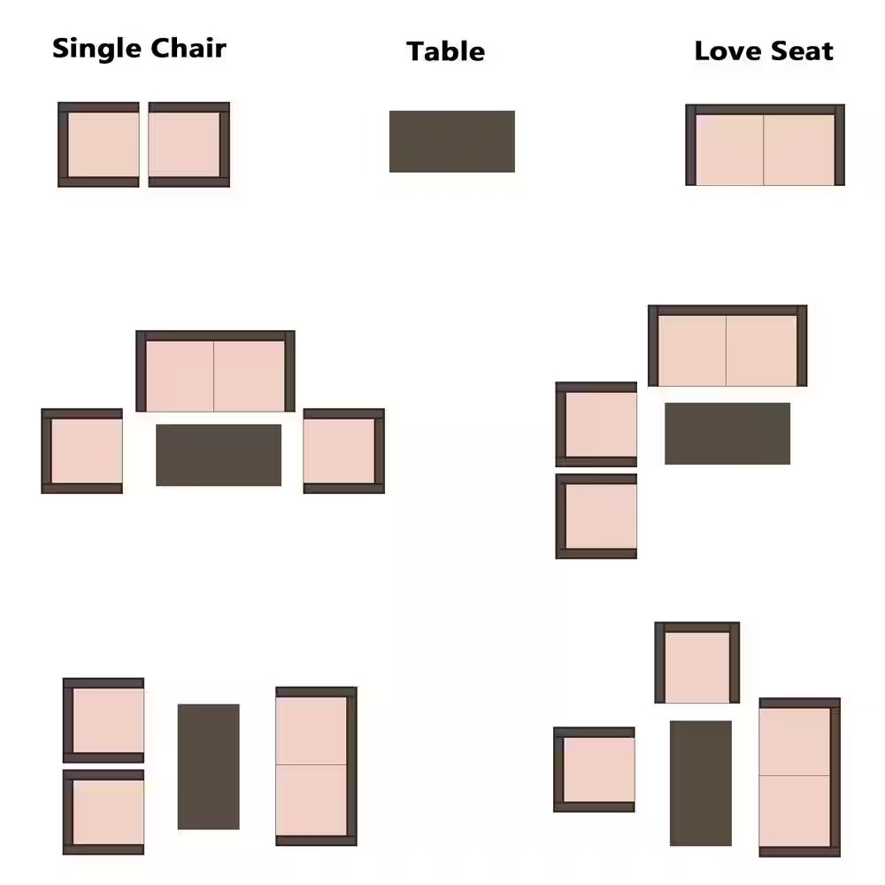 4-Piece Wicker Patio Conversation Set with Beige Cushions