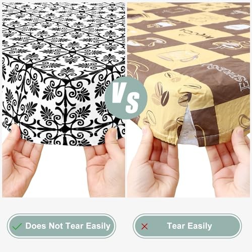Picnic Table Cover with Bench Cover, Waterproof 30″ x 72″ Black and White