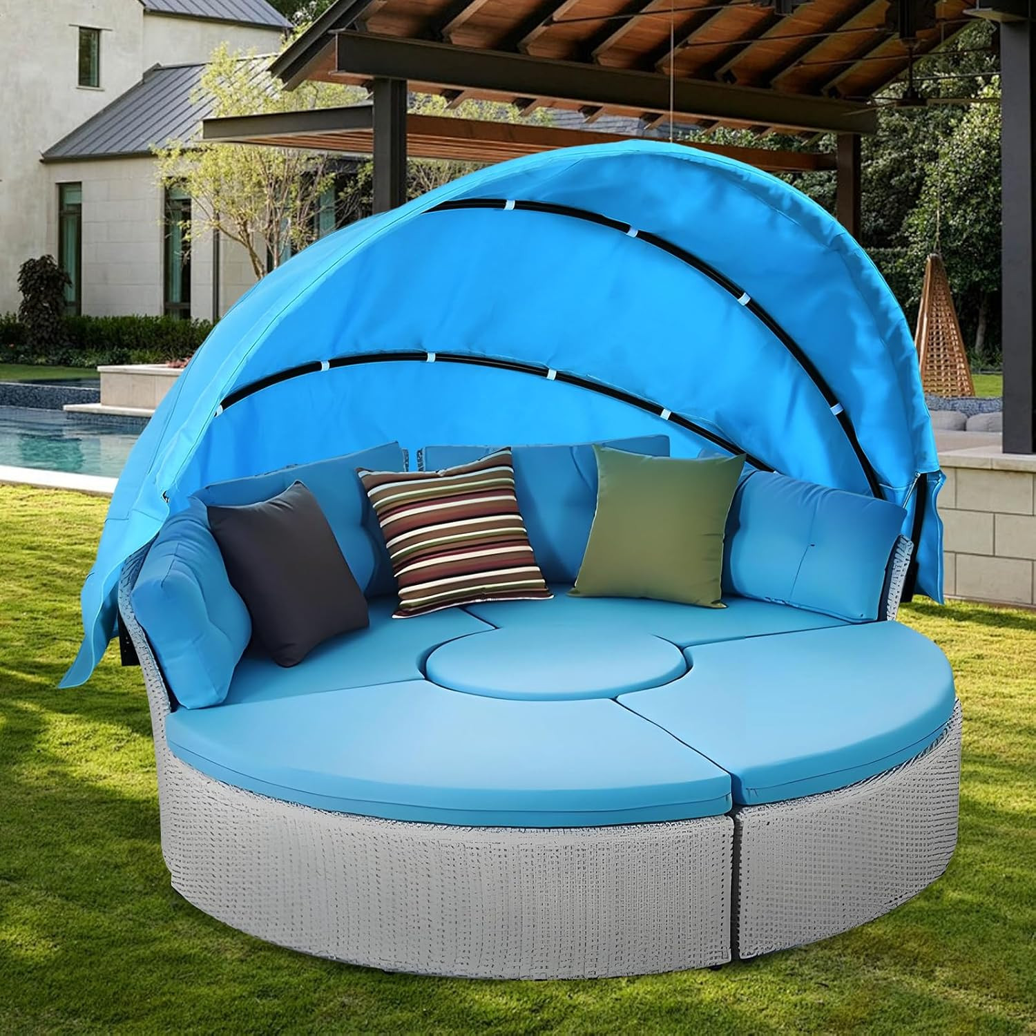 Outdoor Daybed Replacement Canopy, Outdoor Patio Wicker Daybed Canopy, Top Cover