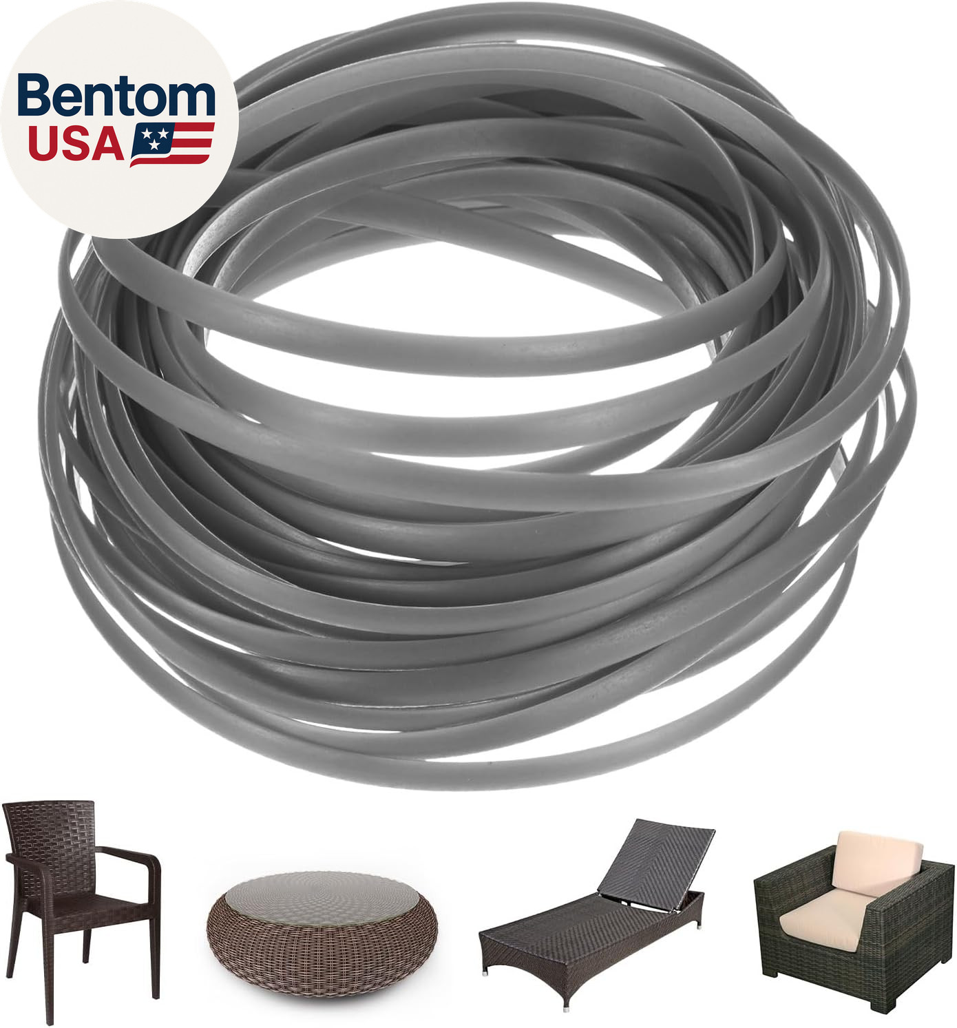 1-Pack Wicker Repair Kit, 5Mm X 33Ft/10M Plastic Flat Rattan Replacement Supplie