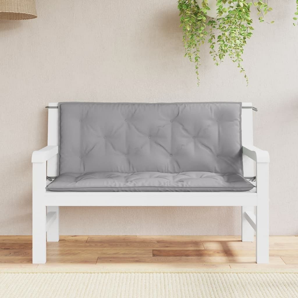 vidaXL Garden Bench Cushion Gray 47.2″x(19.7″+19.7″)x2.8″ Oxford Fabric