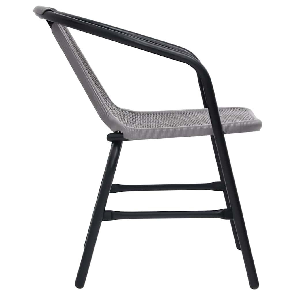 Patio Chairs 4 Pcs Patio Dining Chair Plastic Rattan and Steel 242.5 lb vidaXL