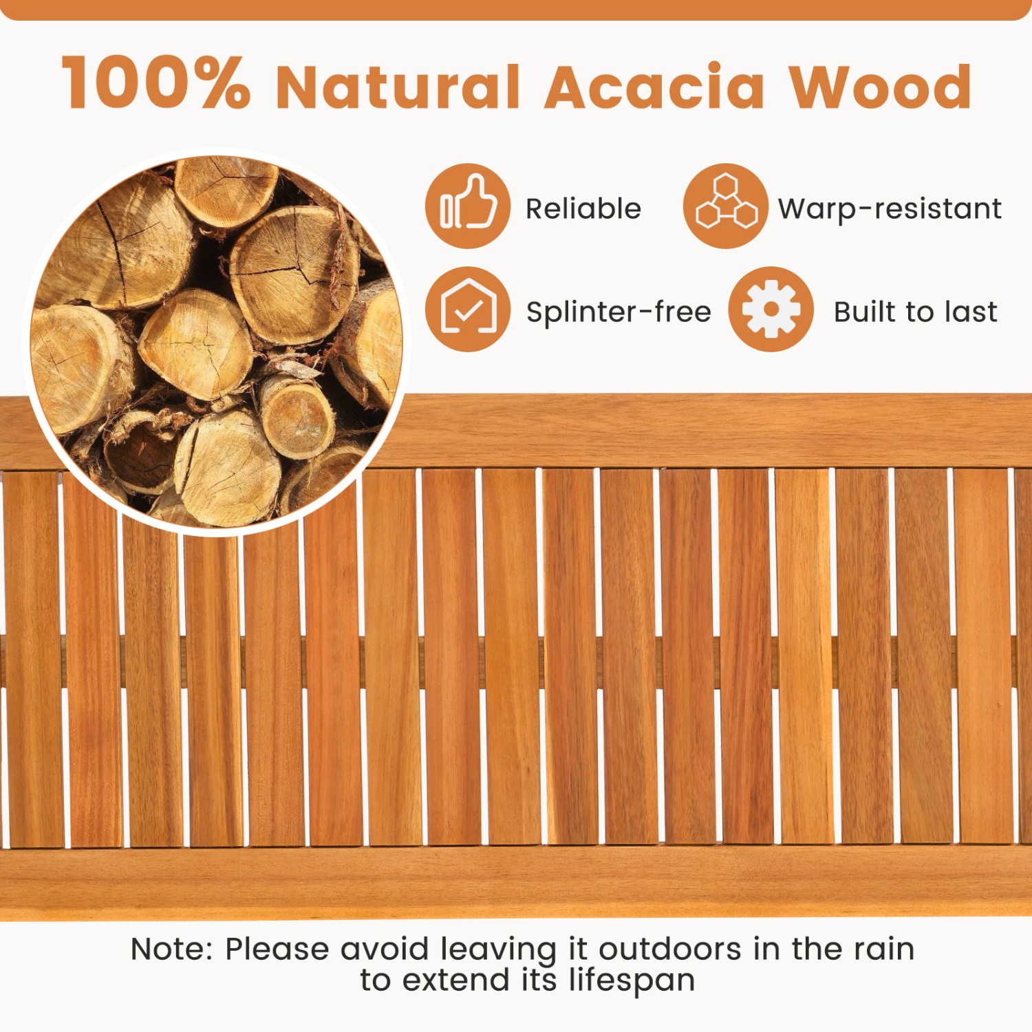 6Pcs Outdoor Acacia Wood Dining Furniture Set Table Chairs Umbrella