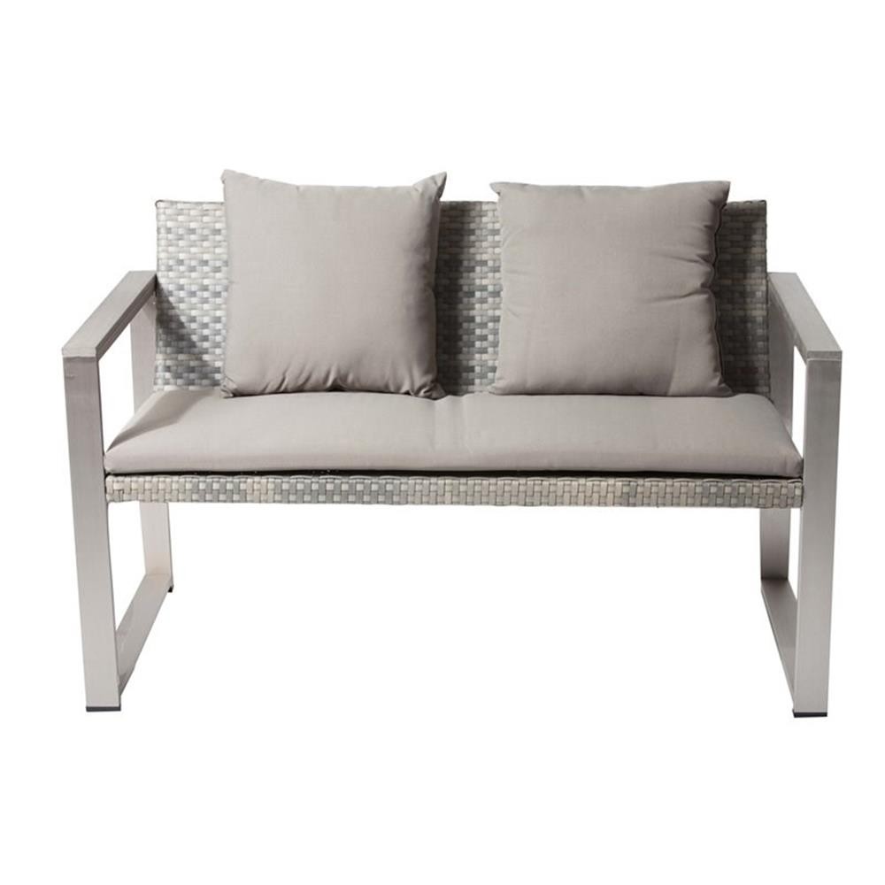 Pemberly Row 17-piece Modern Aluminum Patio Sofa Set in Gray
