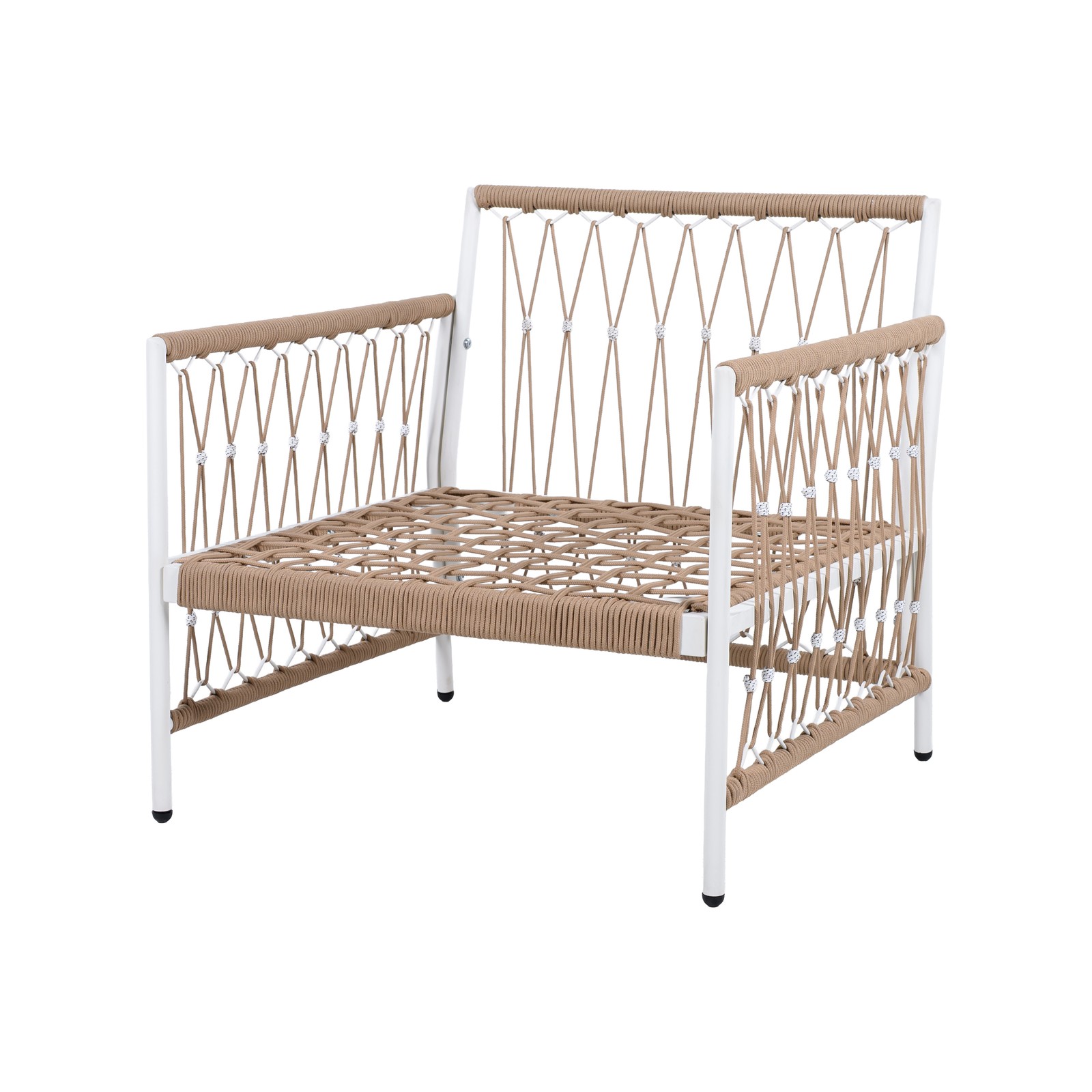 Bohemian Outdoor Furniture Set 2 Lounge Chairs + Glass Side Table 27x27x27