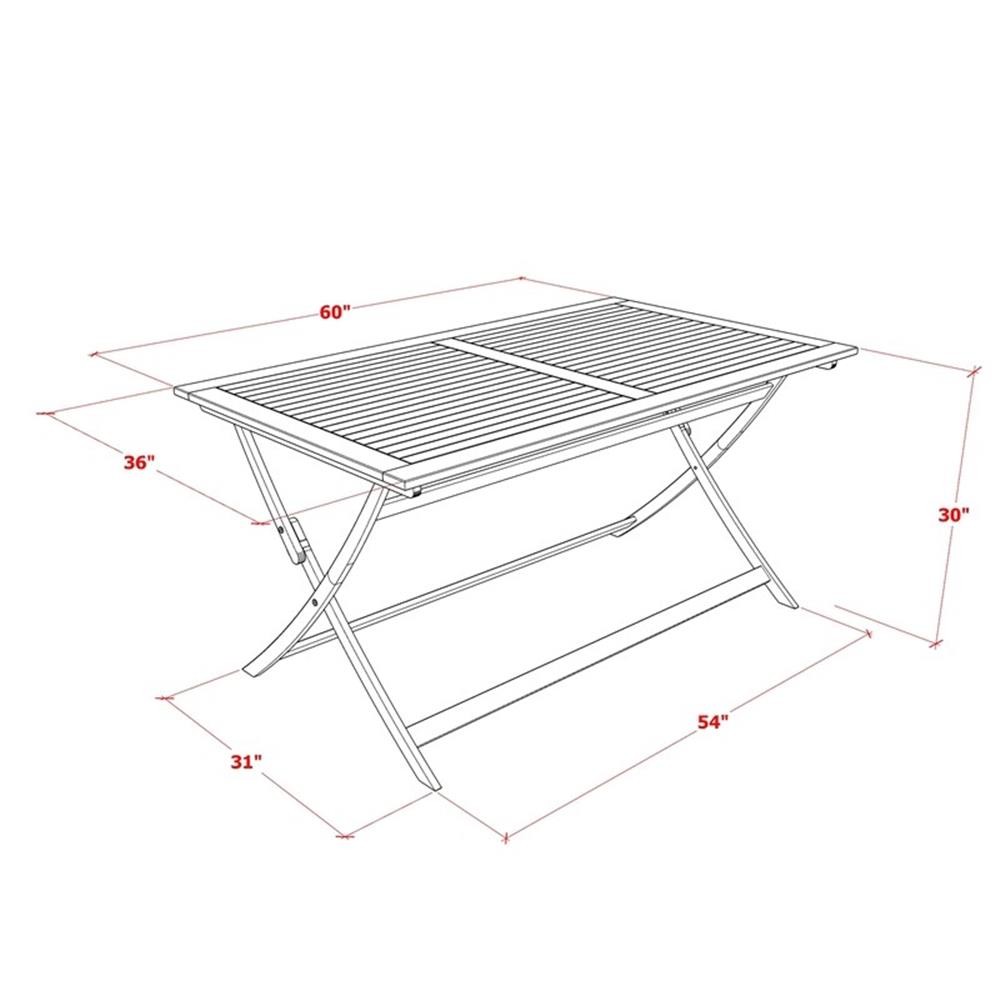 BAETFNA Avondale Wooden Folding Table Made of Acacia Wood in Natural Oil finish