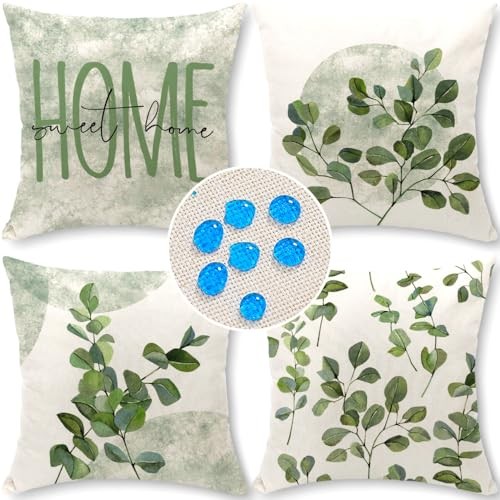 Waterproof Outdoor Pillow Covers 18×18 Inch Set of 4 Summer Spring Floral
