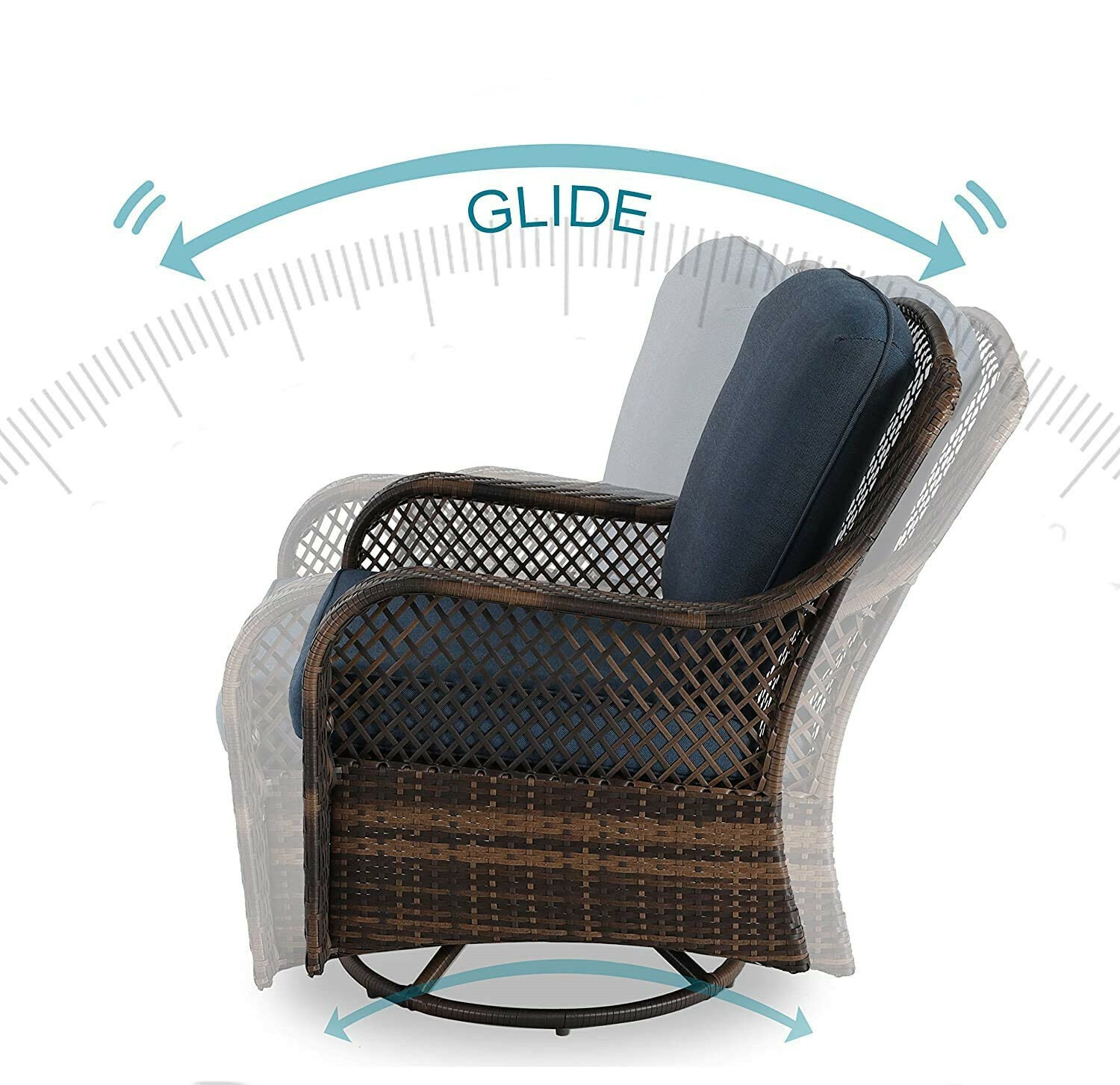 3Pcs Outdoor Furniture Rattan Furniture Wicker Patio Conversation Set w/Cushion
