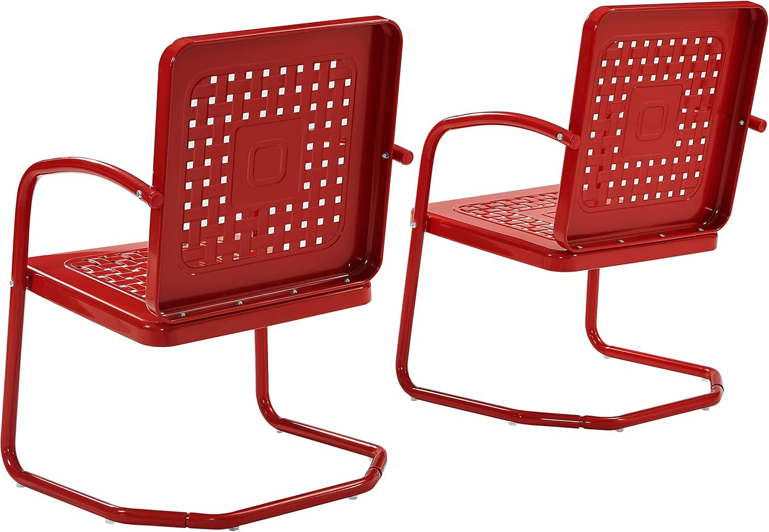 Bates 2-Piece Outdoor Chair Set, Retro Metal Patio Chairs for Dining, Porch, Dec