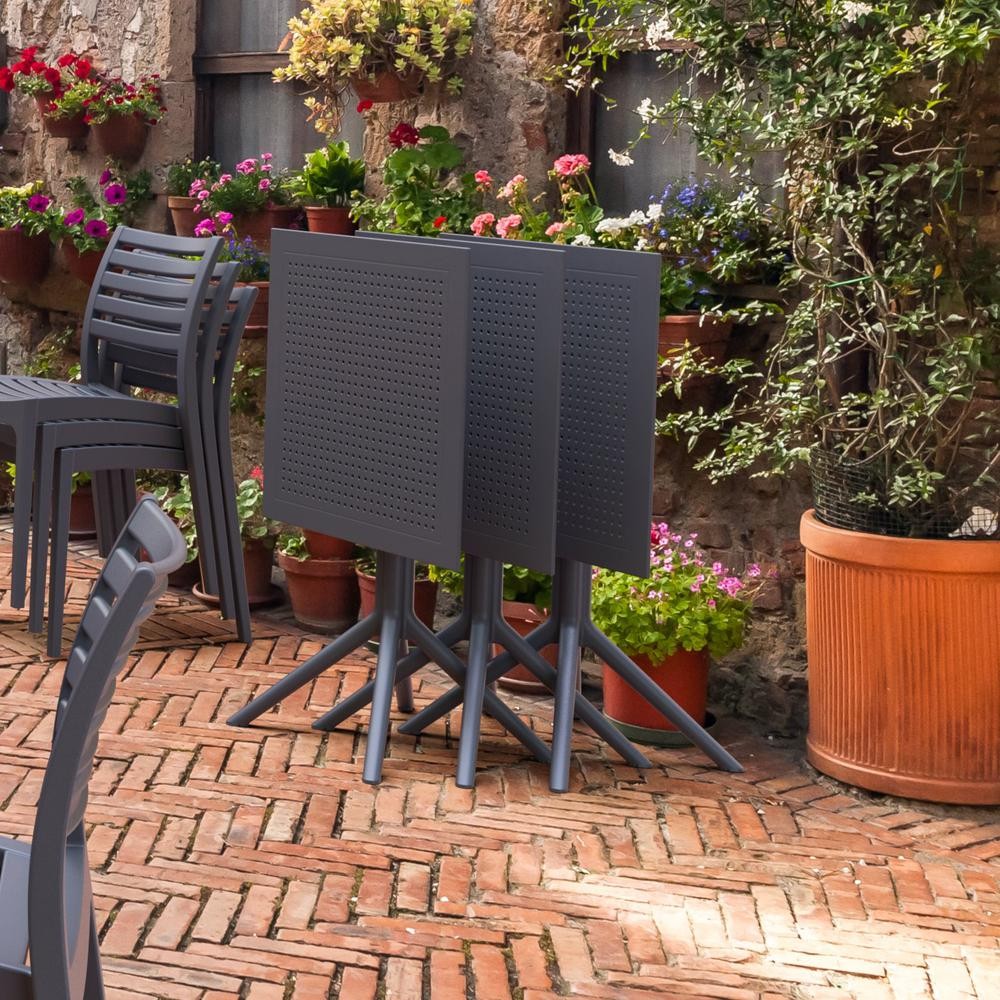 Sky Square Folding Table 24 inch Dark Gray