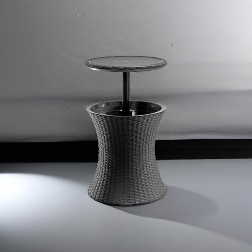Keter Pacific Cool Bar Outdoor Patio Furniture & Hot Tub Side Table – Dark Grey