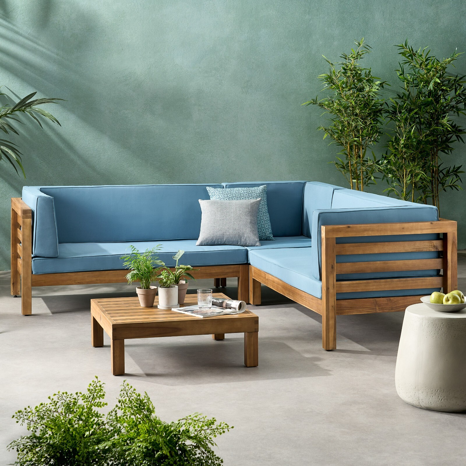 Ravello 4 Piece Outdoor Wooden Sectional Set