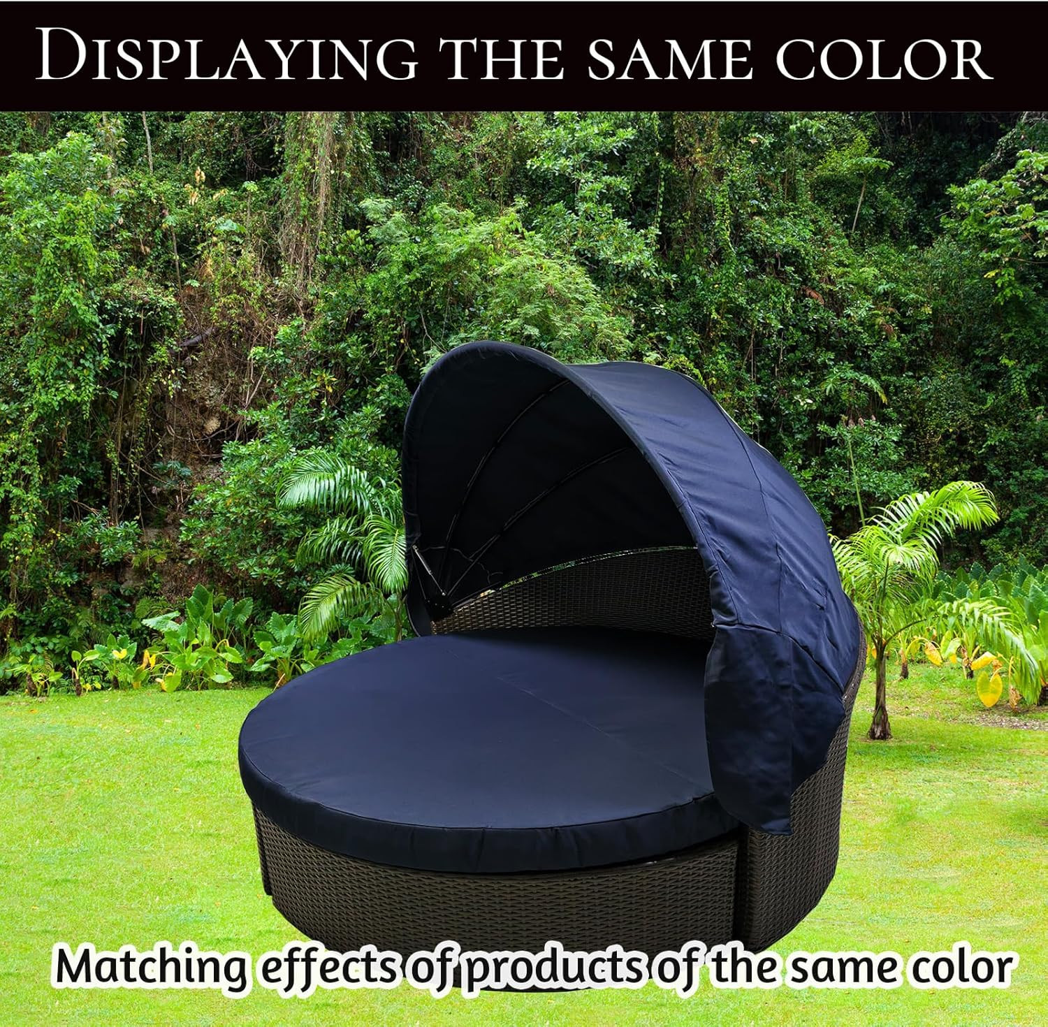 Navy Blue 84″ Round Daybed Canopy Replacement Fabric for Easy Installation