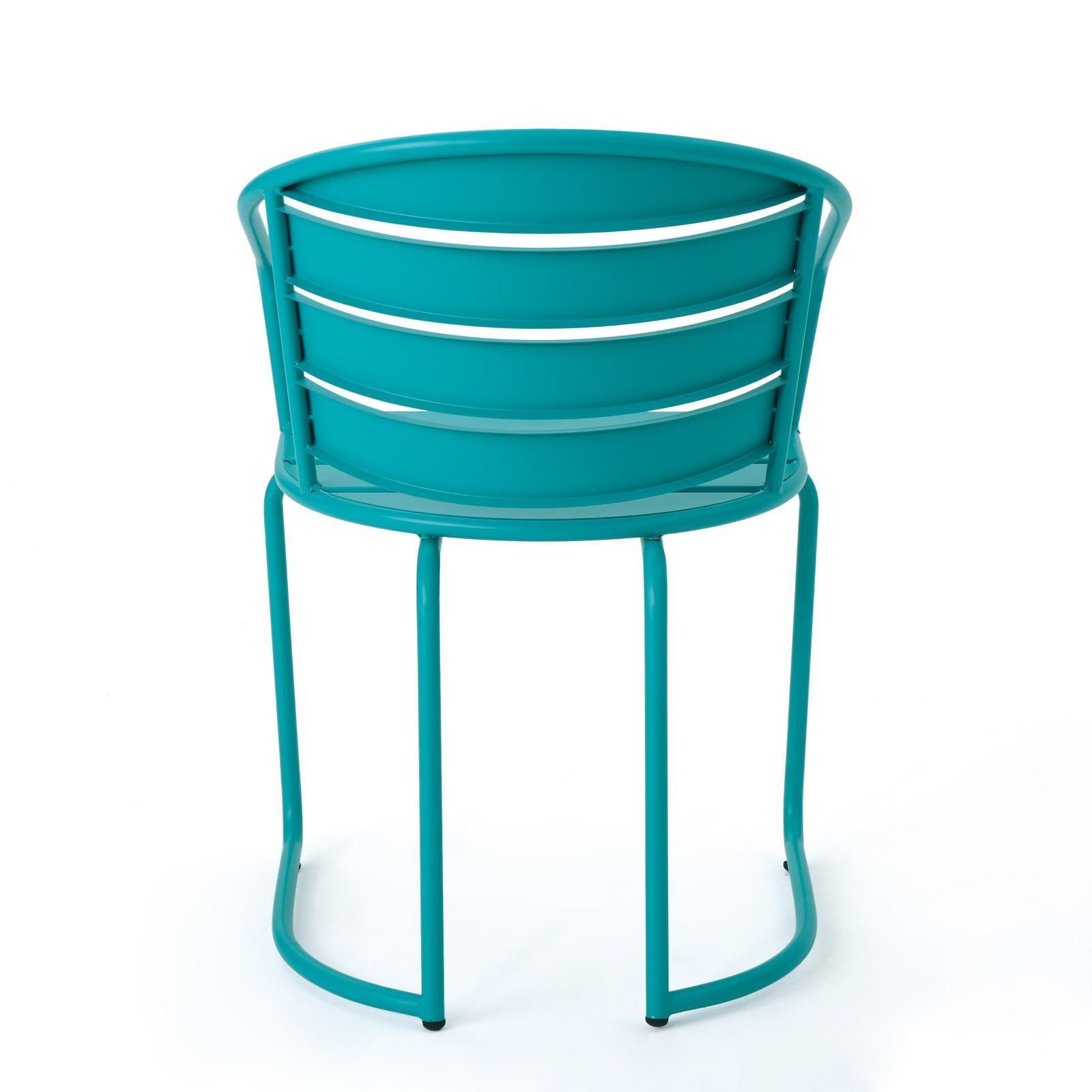 Elegant Santa Monica Bistro Set – Iron Construction with Matte Teal Finish for