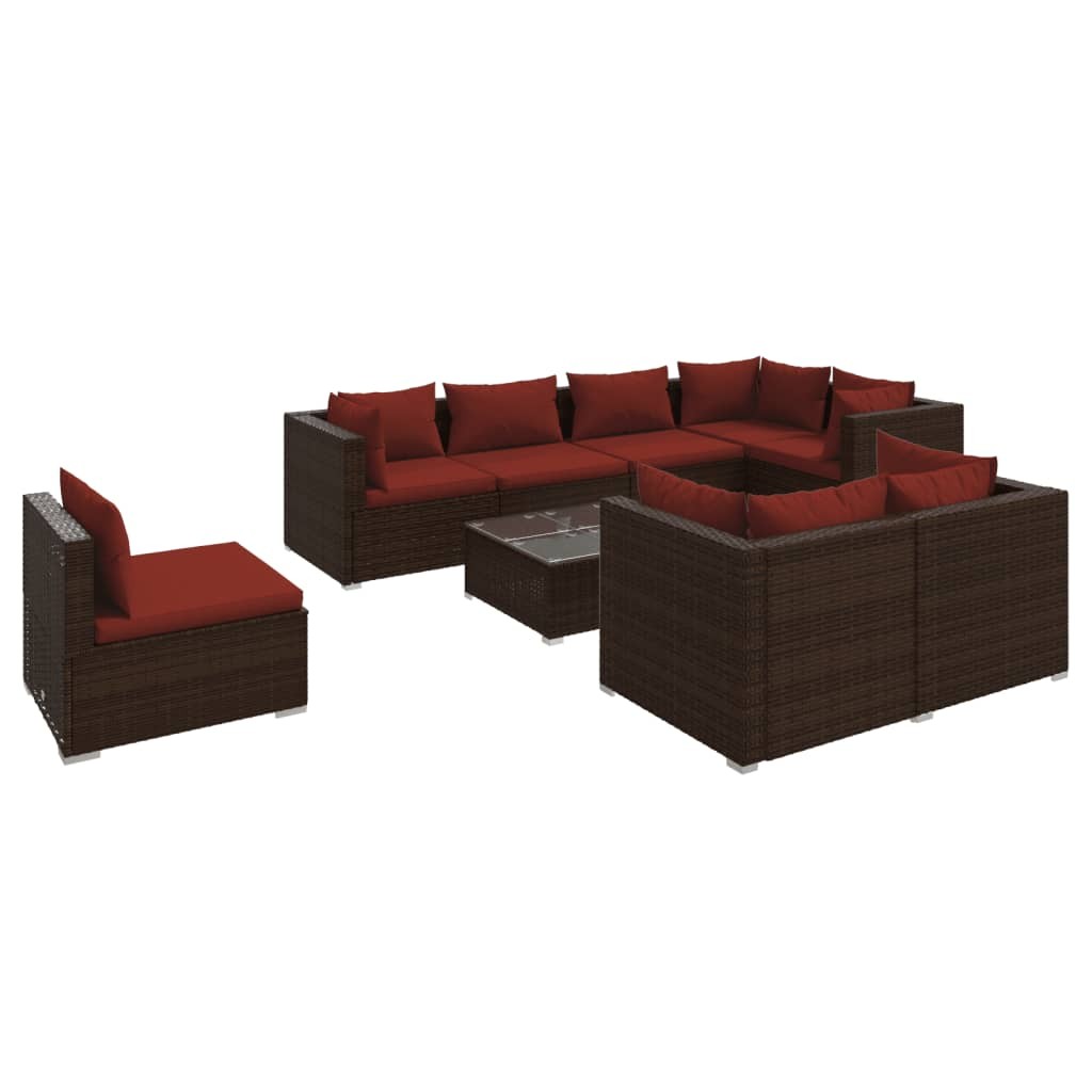 Patio Lounge Set Outdoor Sectional Sofa Set Table Garden Poly Rattan vidaXL