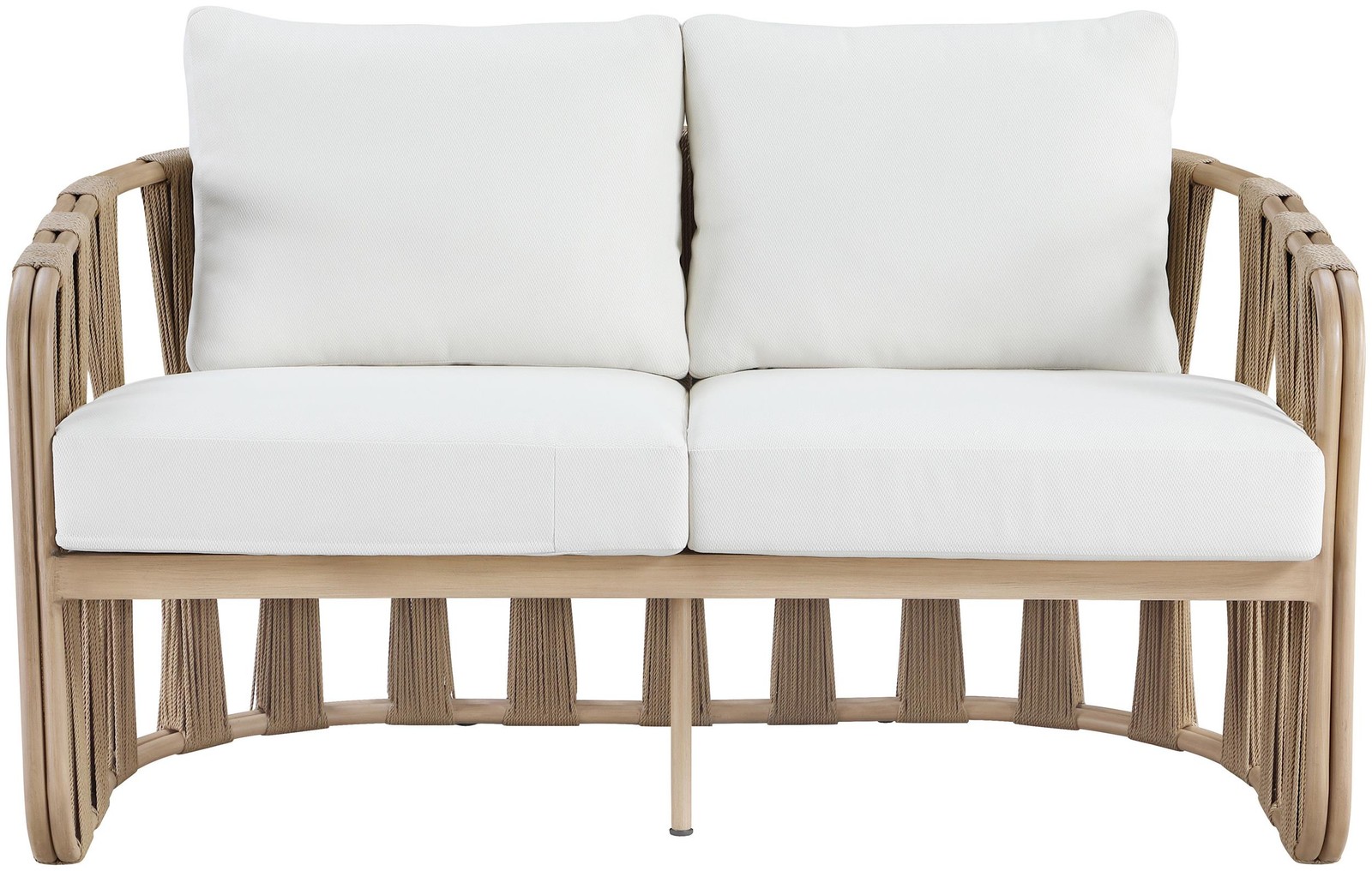 Meridian Furniture San Pietro Cream Olefin Upholstered Outdoor Patio Loveseat