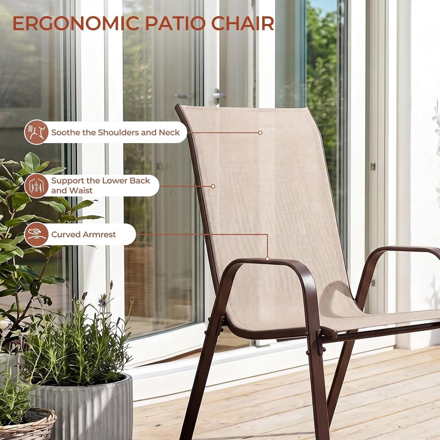 Patio Dining Set 5 Pieces, All Weather Outdoor Furniture W/30″X 30″ Table and 4