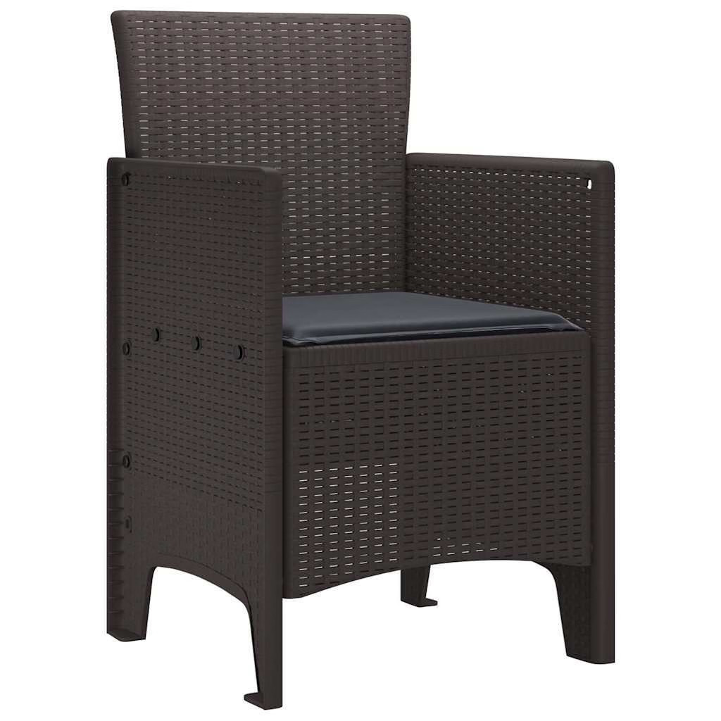 Garden Chair 2 pcs Brown Polypropylene