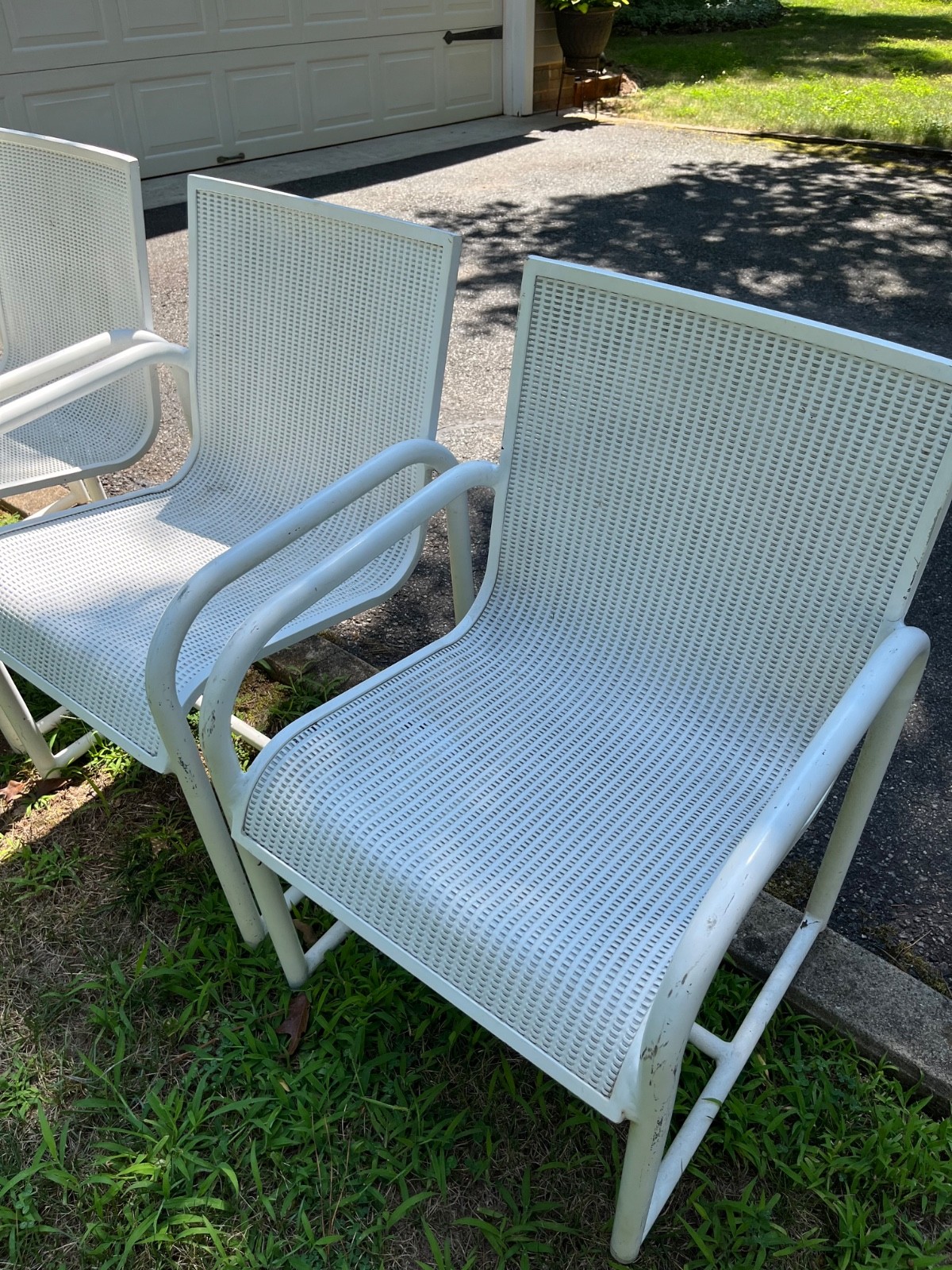 RARE 4 Vintage Mid-Century Brown Jordan Bradley VII collection Outdoor Hall Mesh