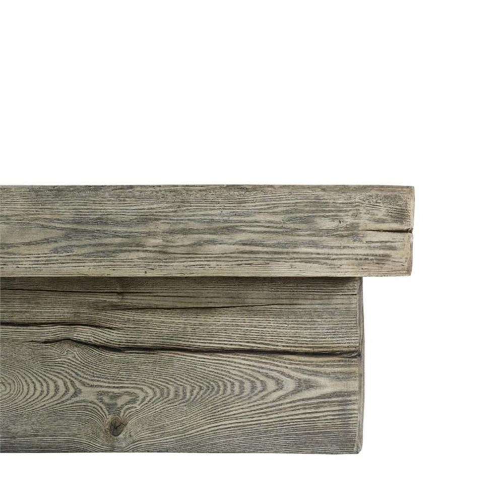 Modway Manteo 70″ Rectangular Wood Outdoor Patio Fire Pit Table in Light Gray