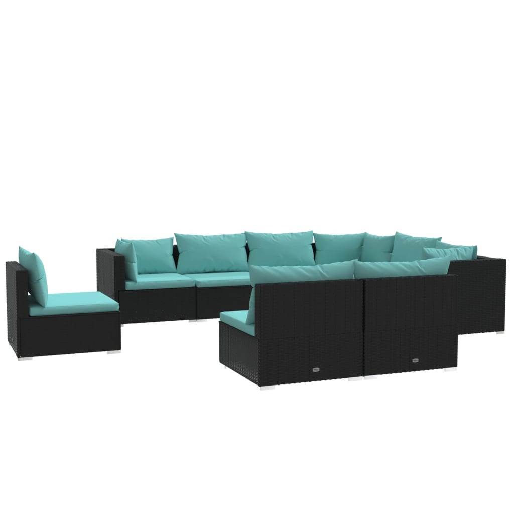 Patio Lounge Set Outdoor Sectional Sofa Set Table Garden Poly Rattan vidaXL