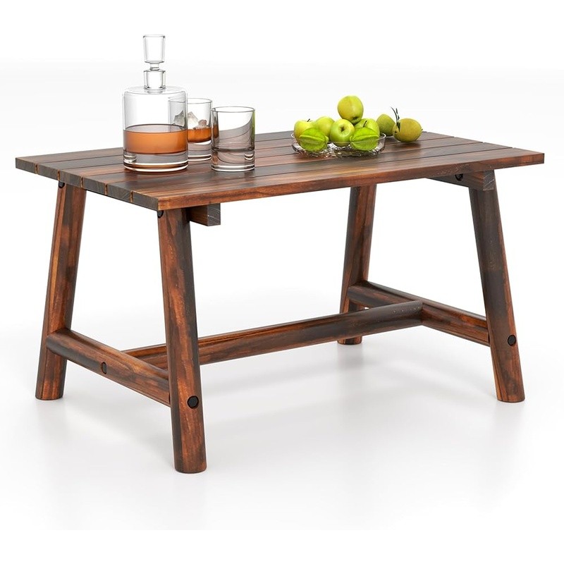 Sturdy Indoor Outdoor Coffee Table Solid Pine Fir Elegant Design Patio Furniture