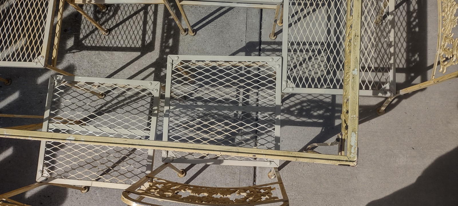 Vintage Victorian Grapevine Wrought Iron Dinning Room or Garden Patio Dining Set