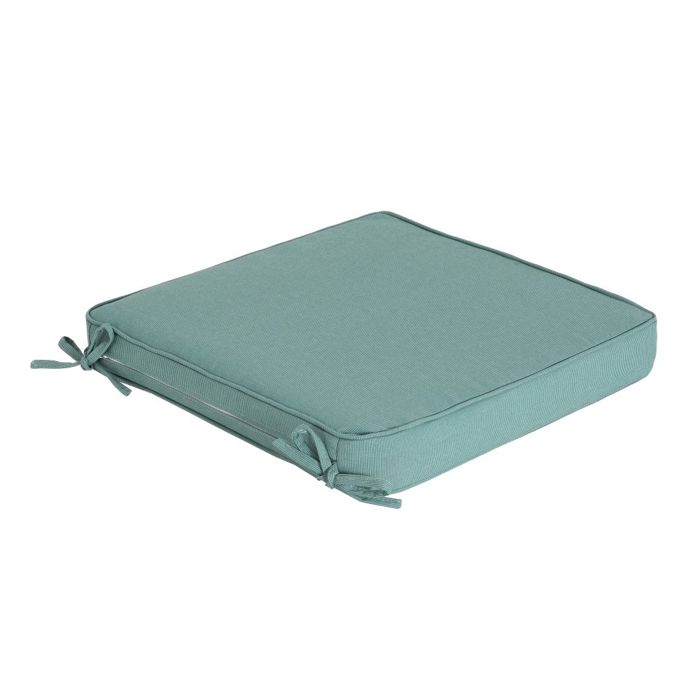 Outdoor Dining Chair Cushion – Teal, Water Resistant with Tie Straps – Garden