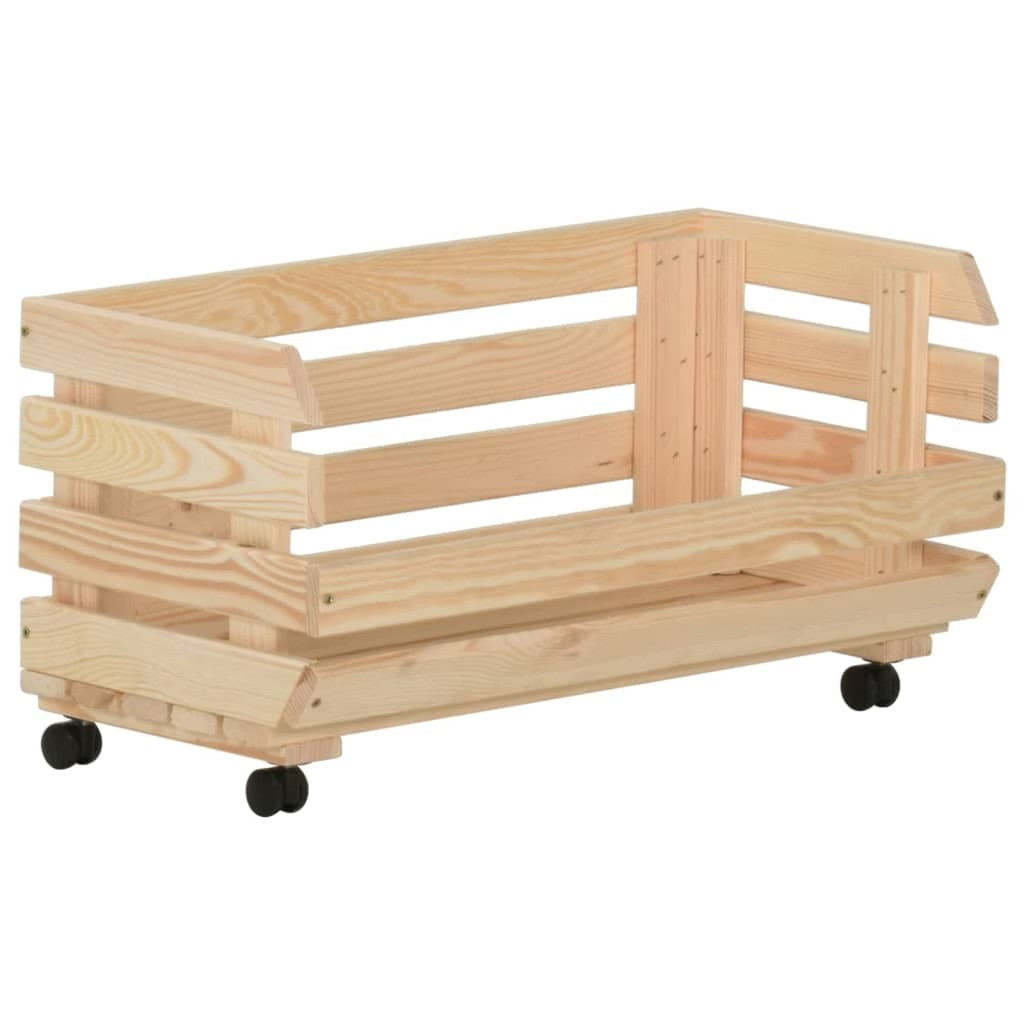 Vegetable Trolley 22.4″x11.8″x31.5″ Solid Wood Pine