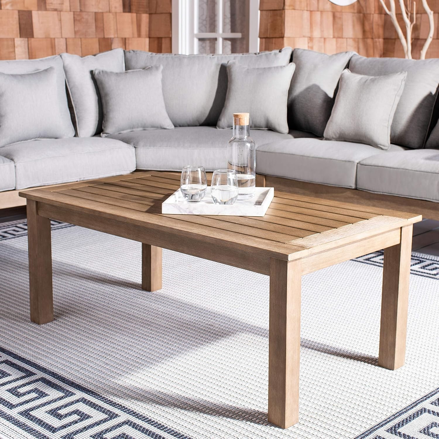 Couture Outdoor Patio Furniture Collection – Santa Cruz Coffee Table, Natural