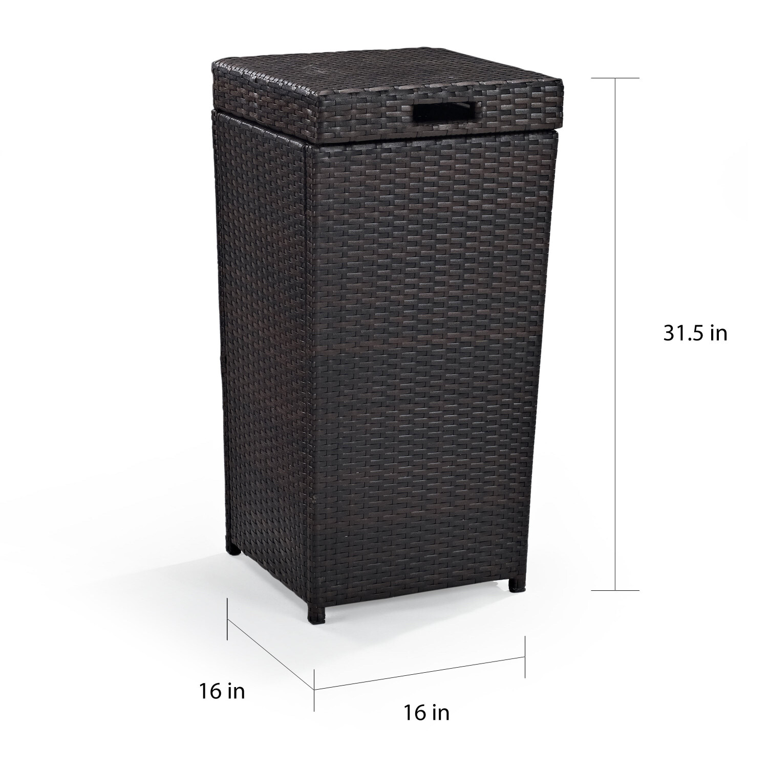 Outdoor Trash All-Weather Resin Wicker Patio Garden Garbage Waste Bin Can House