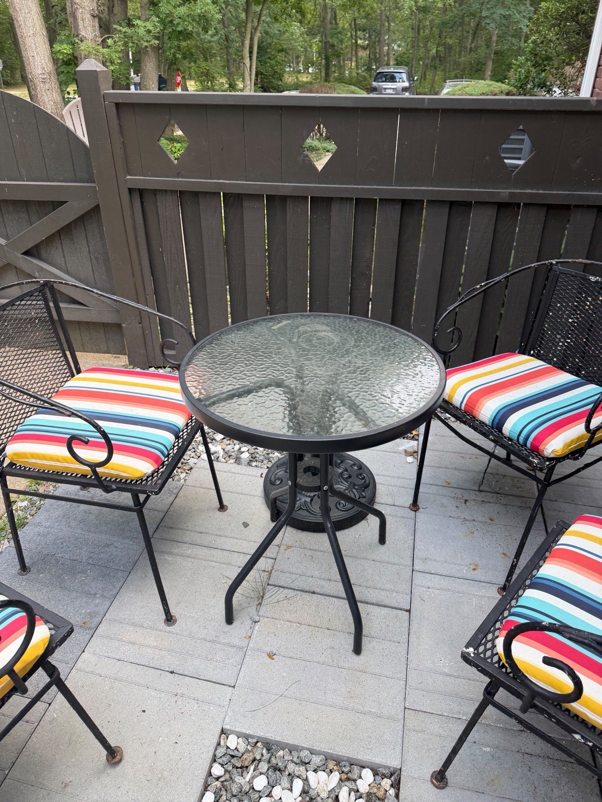 Outdoor Dining Set 5-Piece Patio Round Table Chairs, Garden Furniture