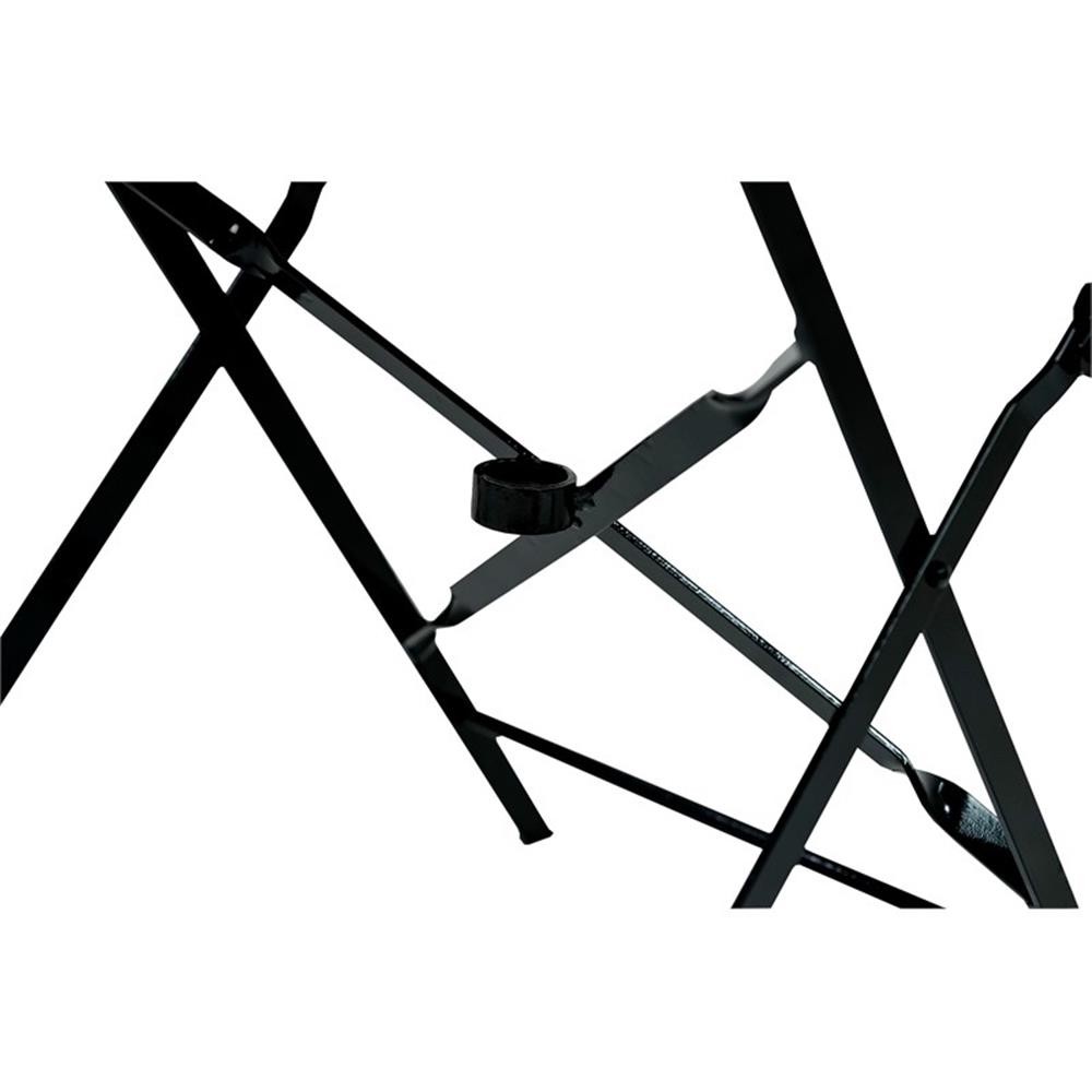 Pemberly Row 30″ Folding Metal Bistro Table with Umbrella Hole in Black