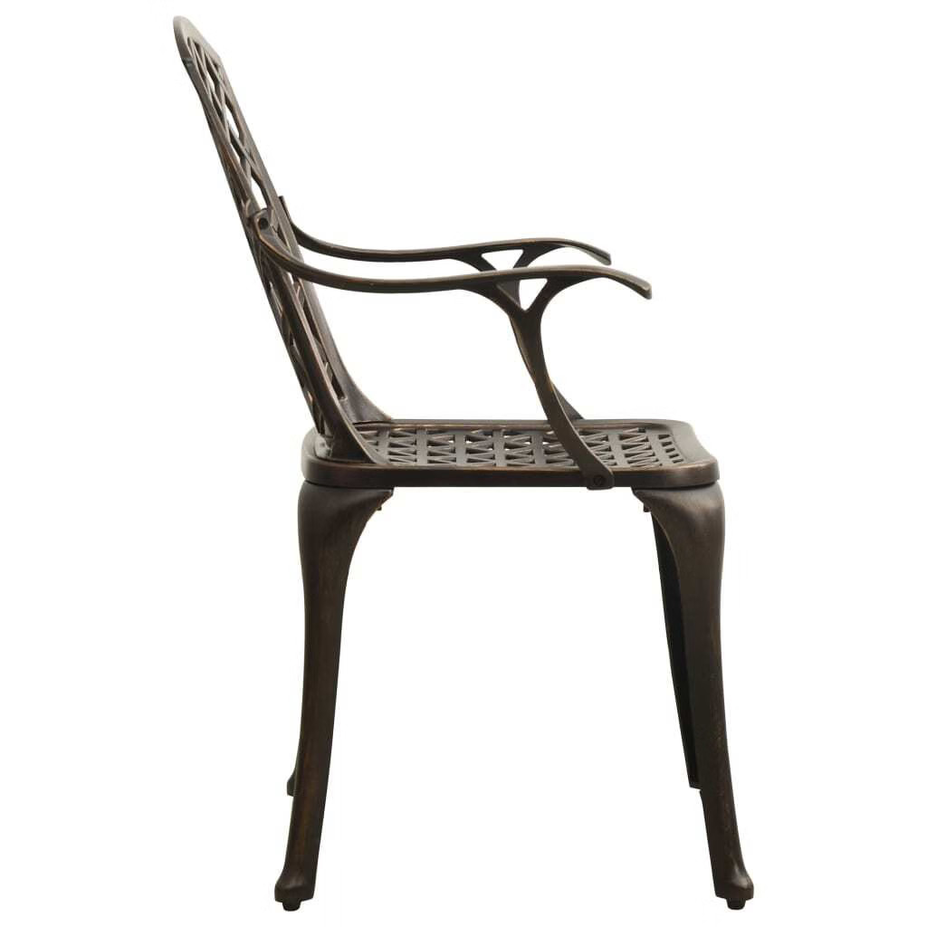 Patio Chairs 2 pcs Cast Aluminum Bronze