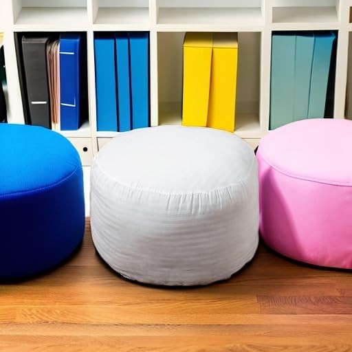 Asuprui Pouf Ottoman Filling Footstool 20″D x 20″W x 12″H,