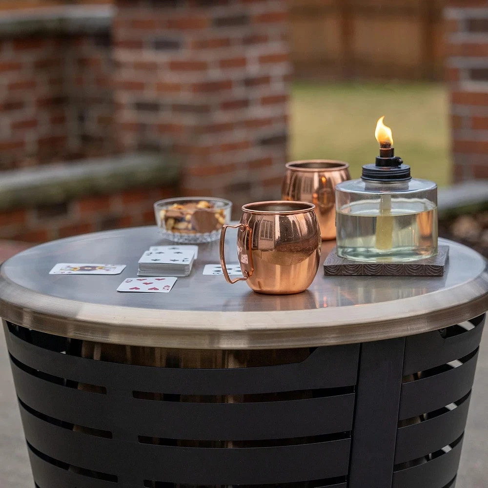 Patio & Celebration Tabletop Fire Pit Cover – 25.6″ Durable Stainless Steel Lid